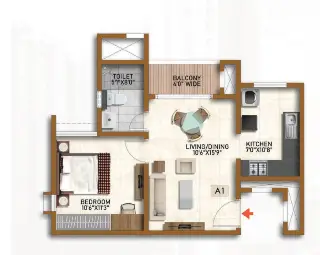 Birla Trimaya 2 BHK Floor Plan